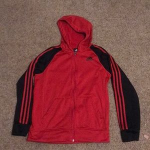 Adidas red and black Zip Up jacket